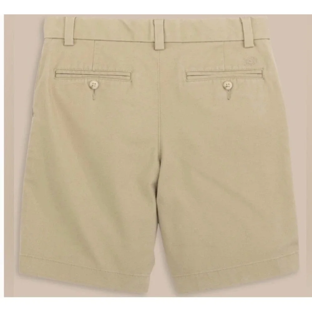 Southern Tide Channel Marker Shorts Boys Size 10 Sandstone Khaki Flat Front NWT